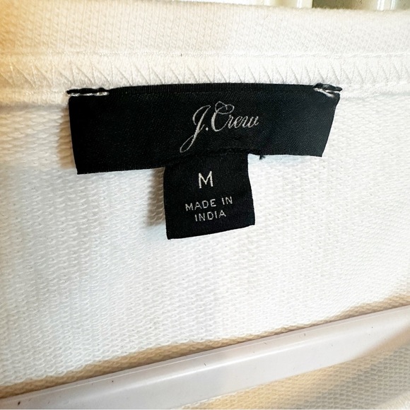 J.Crew Women’s White Pull-over Long Sleeved Blouse Tee Peplum Eyelet Lace Trim - Picture 3 of 11